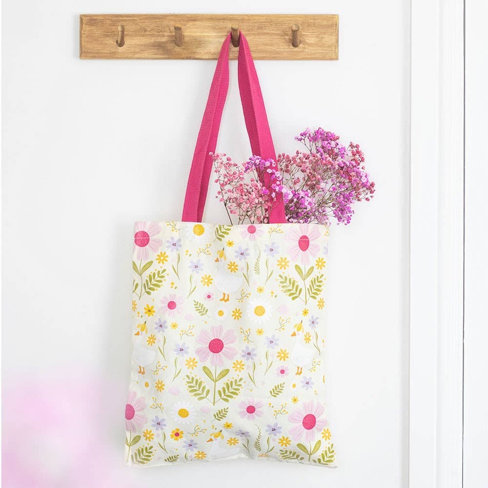 Daisy and Duck printed cotton tote bag