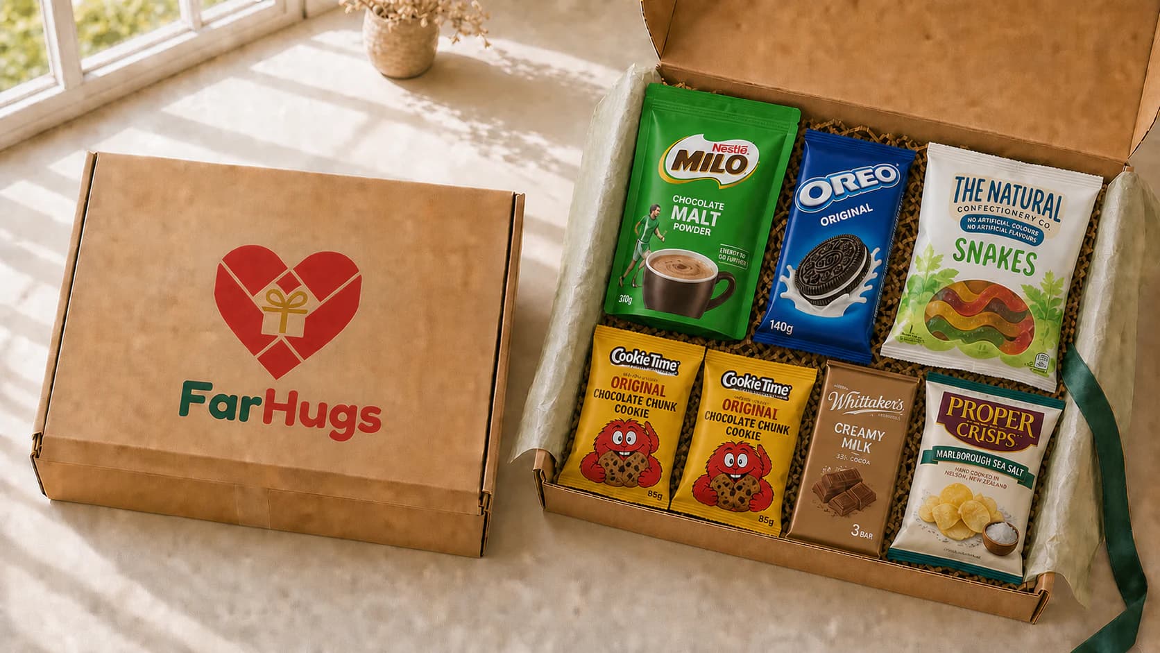 Kids' Treat Box with Milo, Oreo, Snakes, Cookie Time, Whittaker's, and Proper Crisps